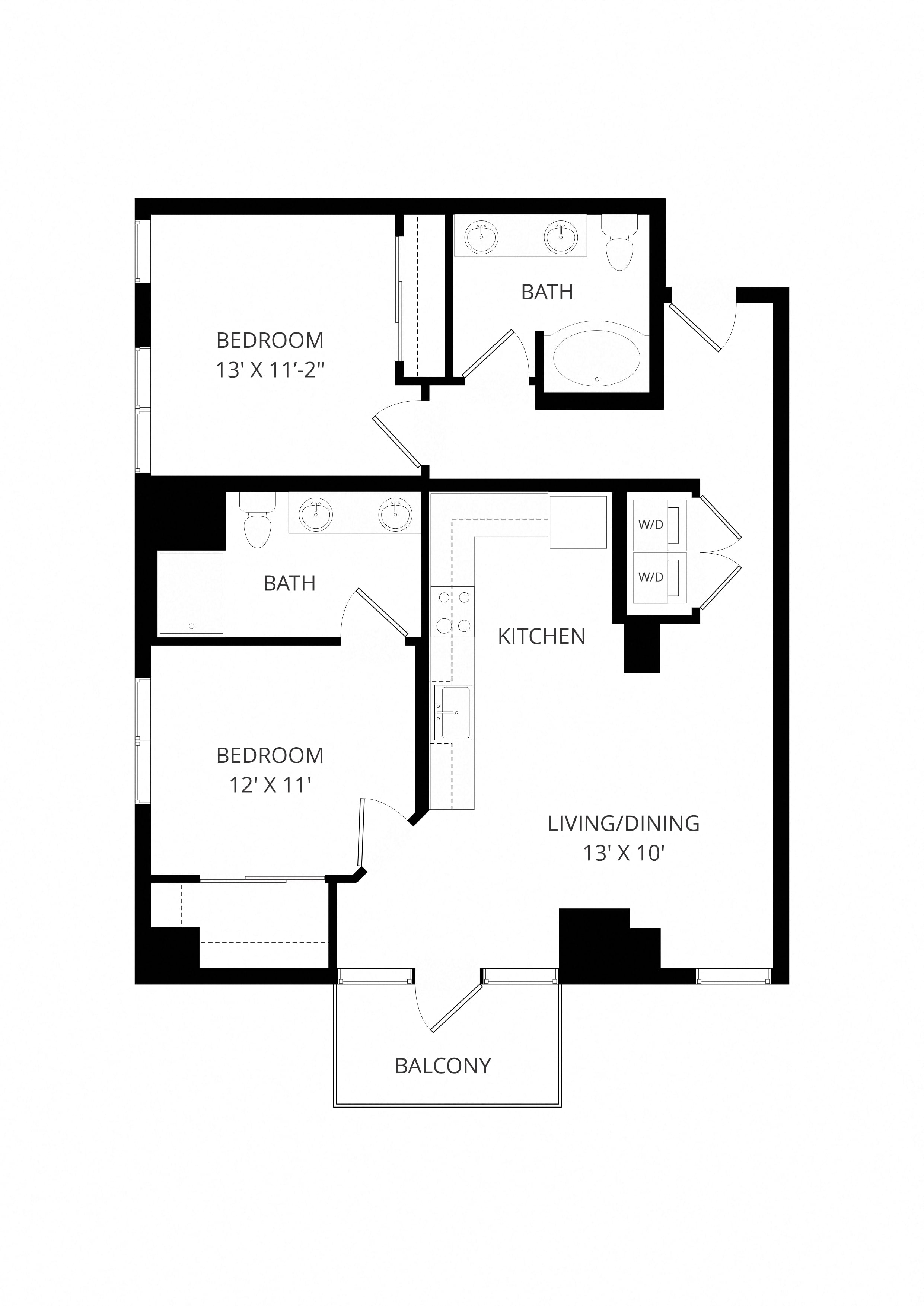 2x2 C1 floor plan